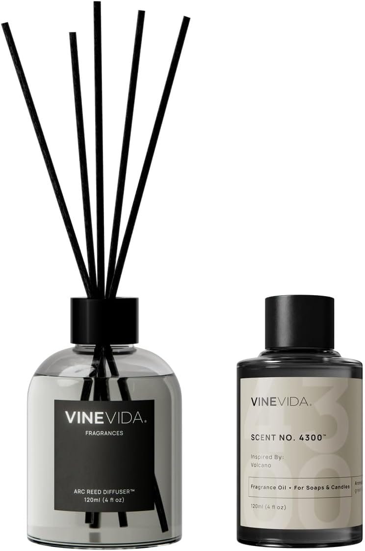 VINEVIDA Reed Diffuser Volcano | Diffuser Reed for Home & Bathroom | Long-Lasting Scent Sticks Set | Oil Stick Diffuser | Bathroom Scent