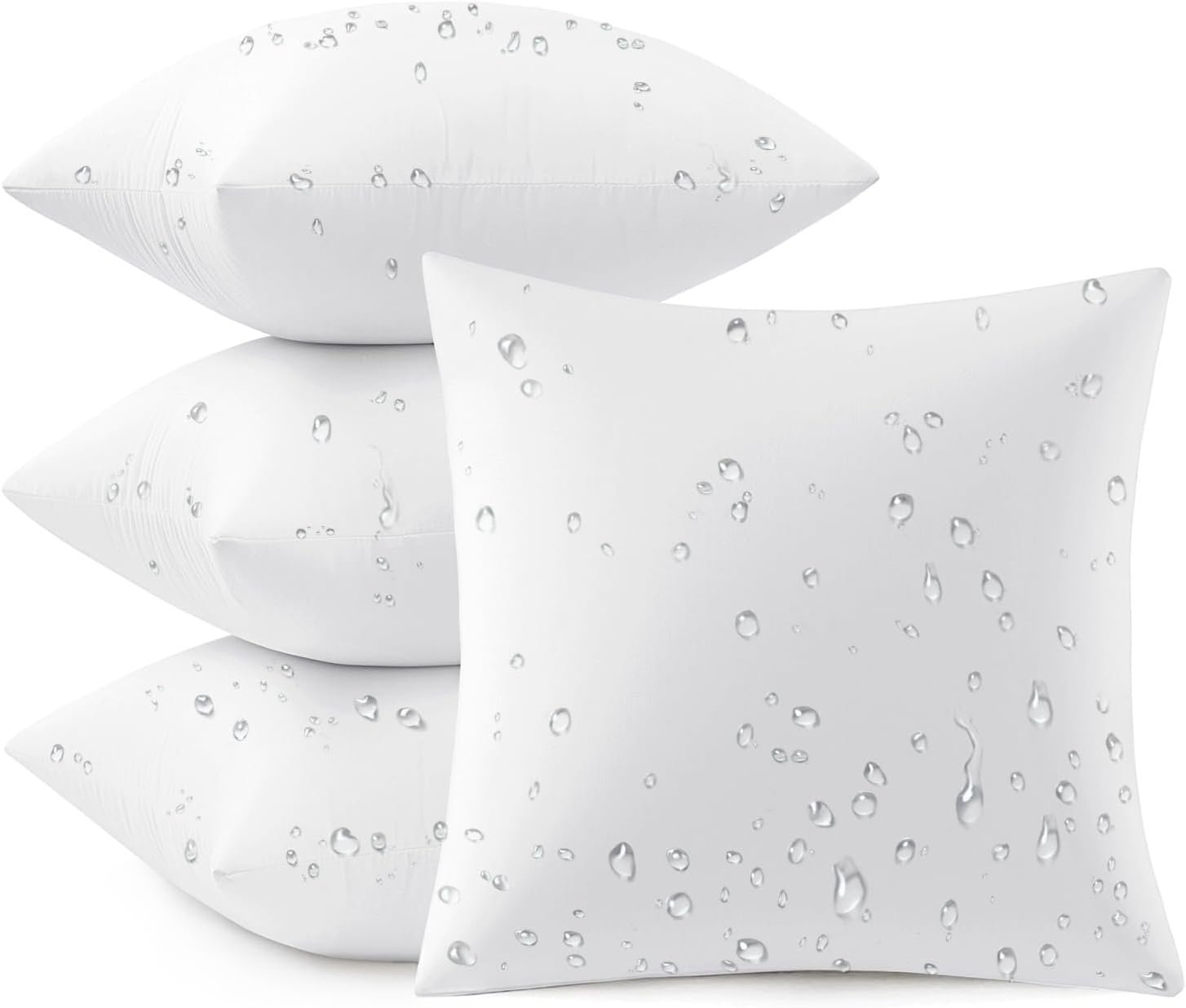 MIULEE Outdoor Pillow Inserts 18×18 Pack of 4 Waterproof Throw Pillow Inserts Decorative 100% Virgin Fibers Filling for Patio Sofa Couch