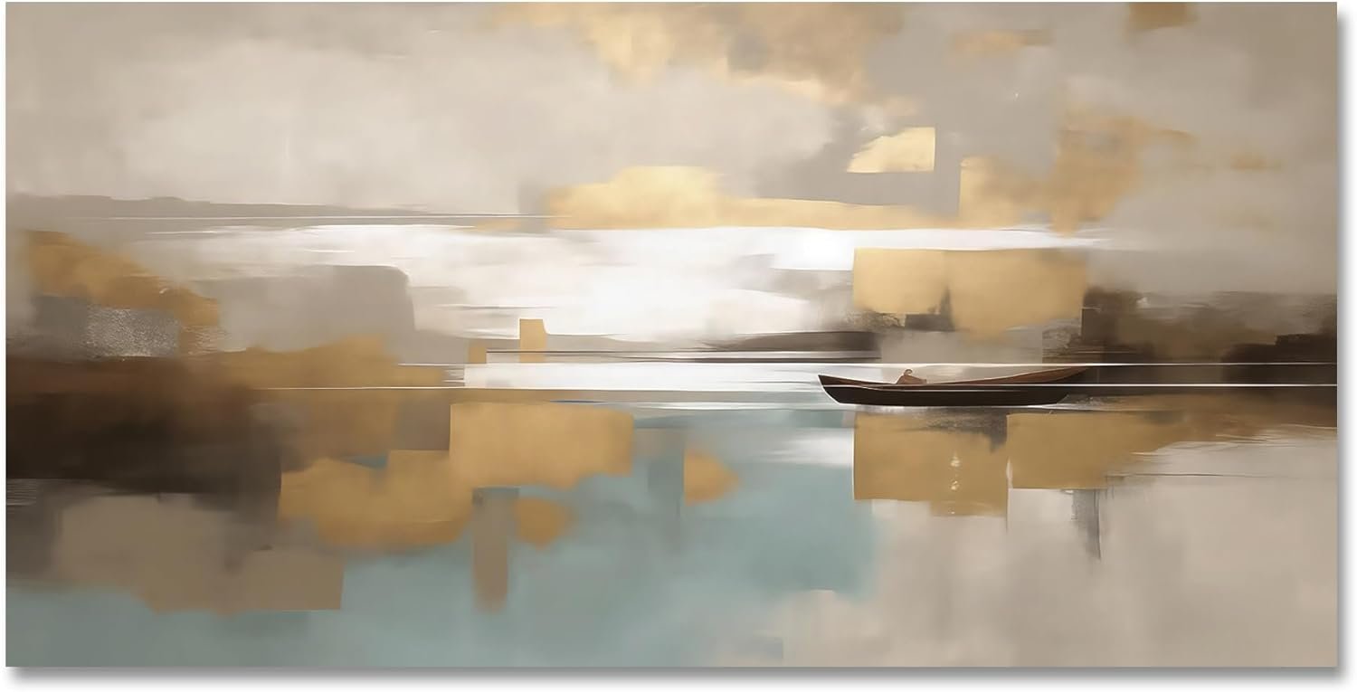 Beige Abstract Wall Art Living Room Wall Decor Canvas Painting Framed Modern Abstract Artwork Print Neutral Wall Art Bedroom Office Decor Picture Artwork
