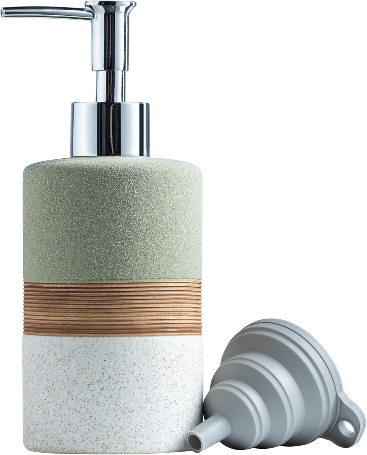 Dish Soap Dispenser for Bathroom, Hand Soap Dispenser with Stainless Steel Pump, Includes Silicone Funnel, Non-Slip Lotion Dispenser, Matte Finish, Kitchen Decor