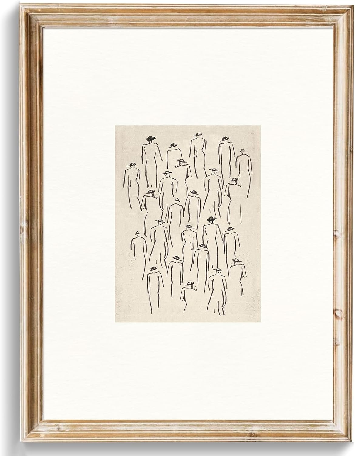 uniro Vintage Wall Art Prints Minimalist Abstract Beige & Black Canvas Oil Painting, Neutral Line Art Poster Artwork for Gallery Bedroom Bathroom Decor (8″ x 10″-UNFRAMED)