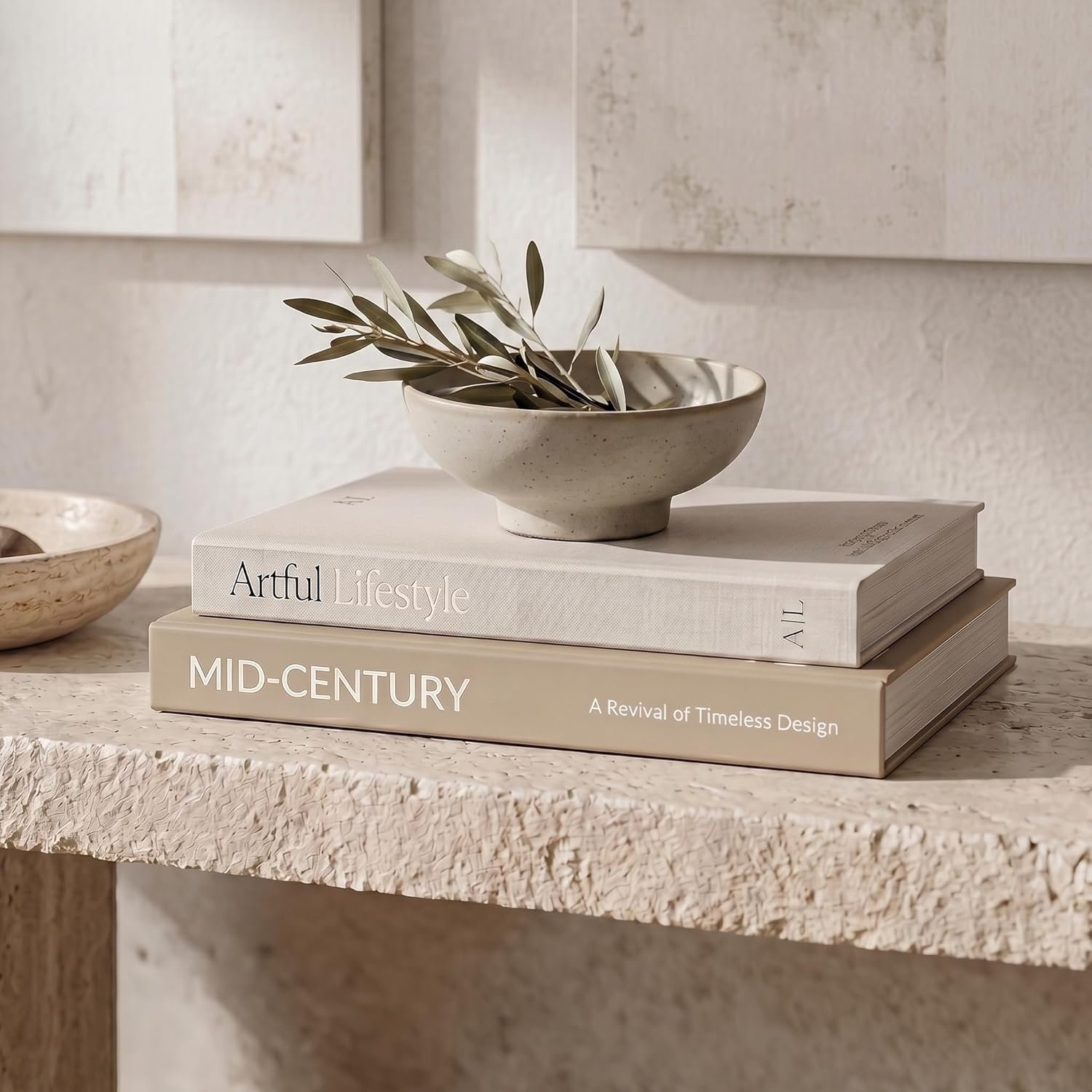Aesthetic Decorative Books – Set of 2 Stylish Boxes Enhance Your Coffee Table, Bookshelf or Mantel Decor – Beautiful Fake/Faux Books for Modern Home Decoration, Photo Storage and as a Keepsake Box