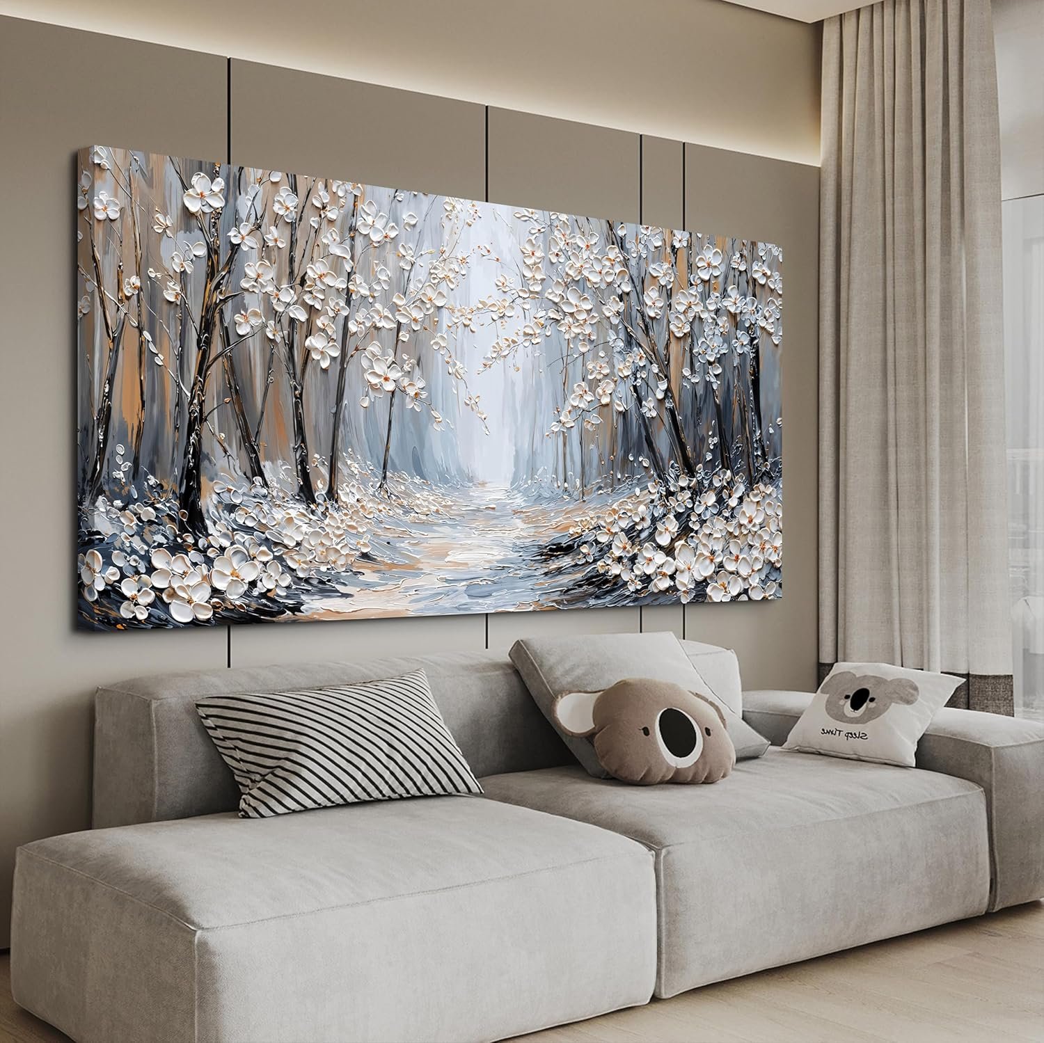 Canvas Wall Art Decor Wall Art Pictures for Living Room Art Work for Wall Decor Landscape Forest Wall Art Prints Modern Flowers Wall Art Decorations Artwork for Walls Bedroom Office Decor 20″ X 40″