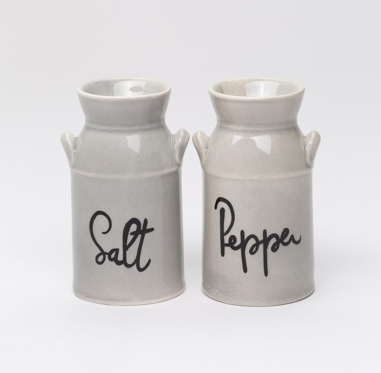 Fine Porcelain Nostalgia Country Farmhouse Antique Milk Can Salt & Pepper Shakers Set, 3-1/4″ H