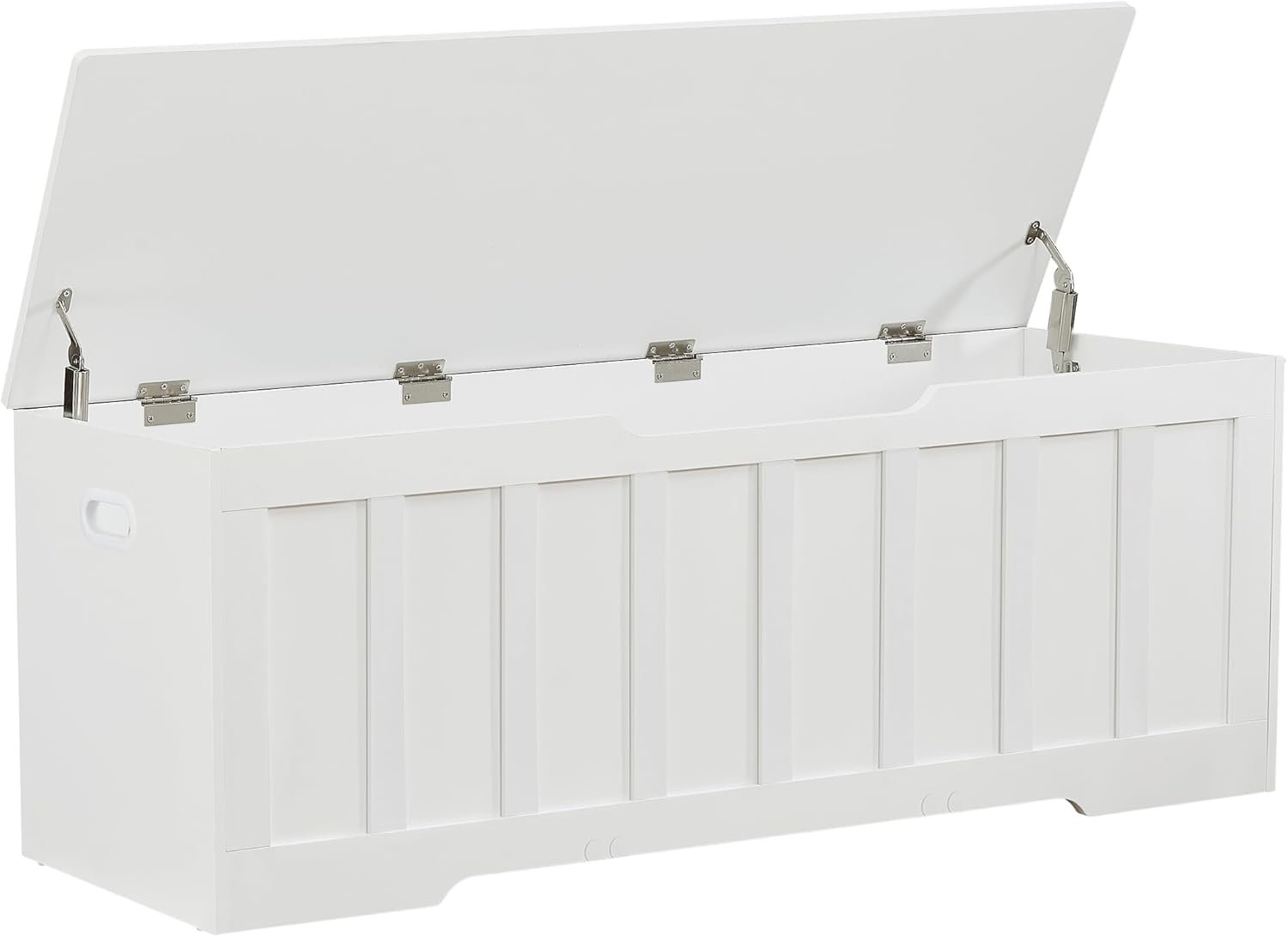 VANKILEY 51.2″ Storage Chest Extra Large,Storage Bench with 2 Safety Hinges,Shoe Bench,51.2 * 15.7 * 19.1 inches,Wooden Trunk for Bedroom,livingroom,entryway,Supports 220 lb,Easy Assembly(White).