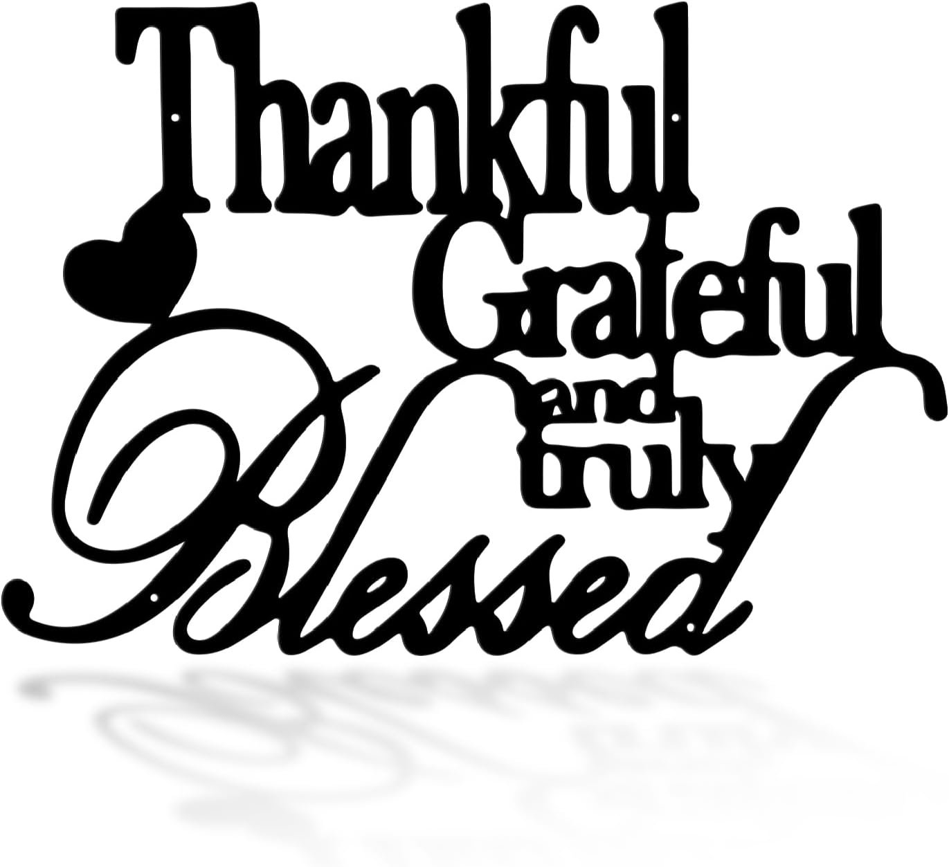 Thankful Grateful Blessed Wall Decor Black Metal Wall Art Thankful Grateful and Truly Blessed Sign Home Decor Entryway Living Room Decoration Signs – 12 Inches