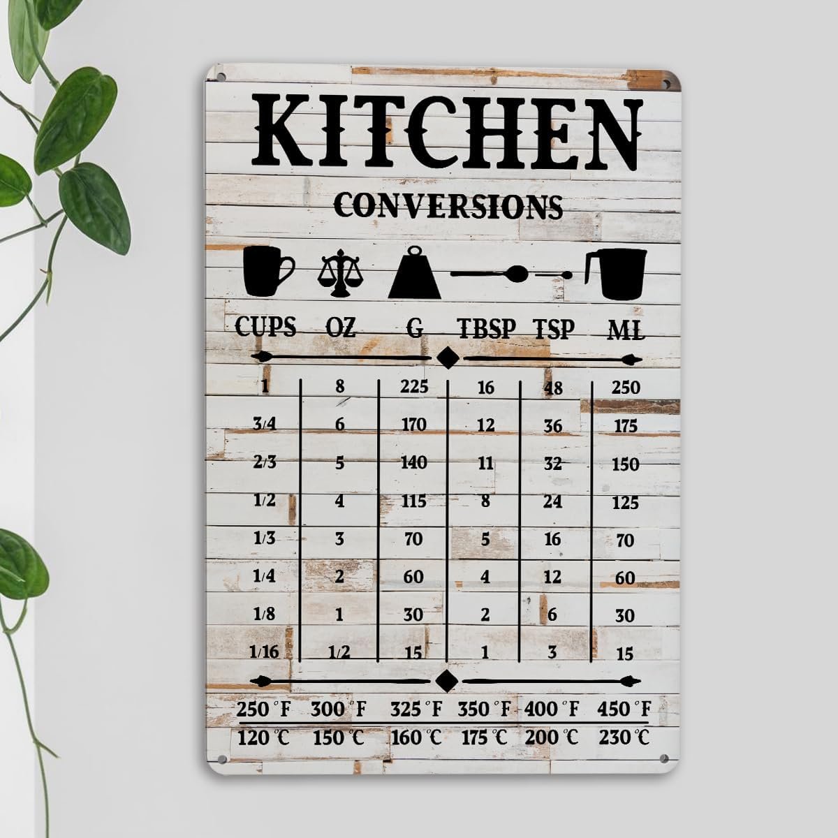 Funny Kitchen Conversions Metal Tin Sign Retro Cooking Wall Art Signs for Home Kitchen Farmhouse Coffee Bar Dining Room Decor Housewarming Cooking Gifts for Men Chefs Cooks 7 x 10.5 Inch
