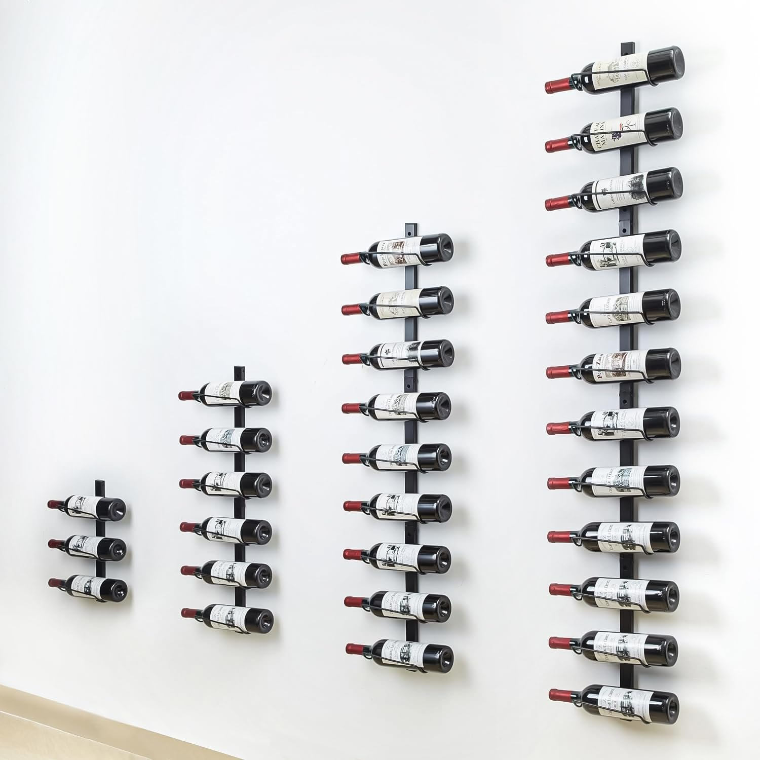 Sonyabecca Wall Wine Rack for 12 Wine Bottles,DIY Detachable Wine Storage Organizer, Wall Mount Wine Bottle Display Holder Used As One or Four, for Kitchen,Pantry,Wine Cellar,Housewarming Gift