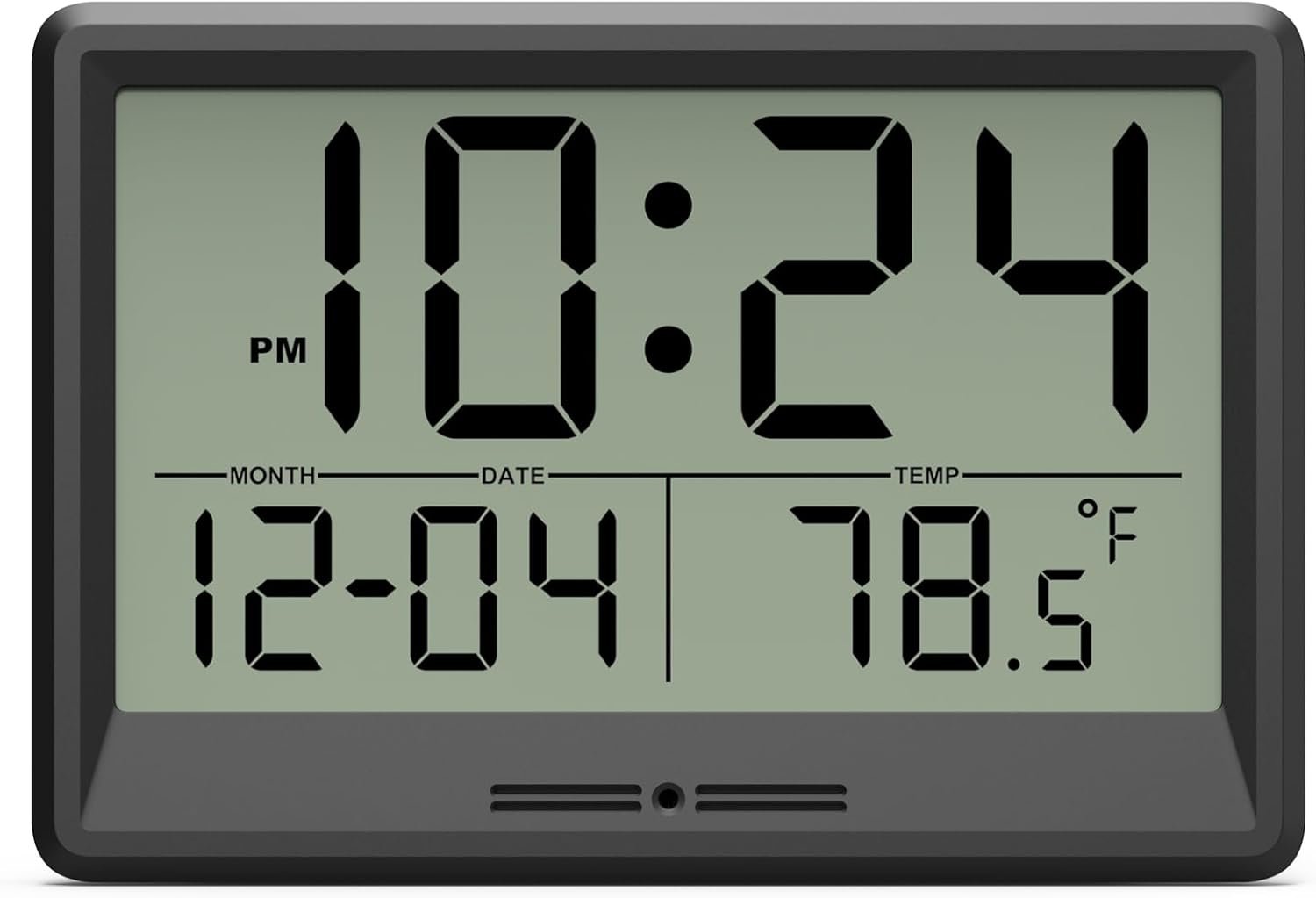 Digital Wall Clock Battery Operated, 8 Inch Small Wall Clock with Large Display, Temperature and Date | Simple Desk Clock | Silent Wall Mount Digital Clock for Bedroom, Kitchen, Living Room, Office