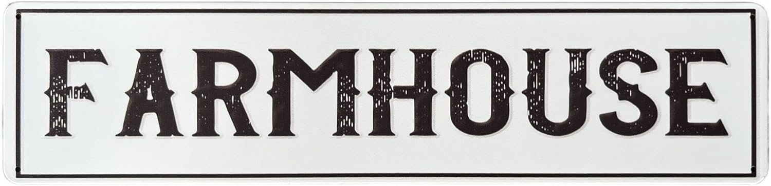 MOSM Farmhouse Metal Tin Sign, 4″ x 16″ Vintage Rustic Wall Plaque, Farmhouse Kitchen & Living Room Decor, Waterproof & Dustproof Country Style Wall Art for Home
