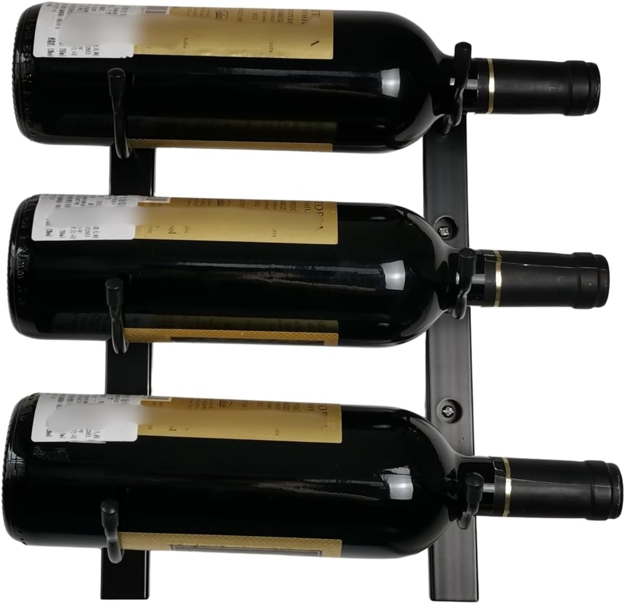 W Series Wall Mounted Wine Racks | 3 Bottles Red Wine Bottle Display Holder | Metal Wine Rack Hanging Organizer Rack | Modern Wine Storage with Label Forward Design (Matte Black)