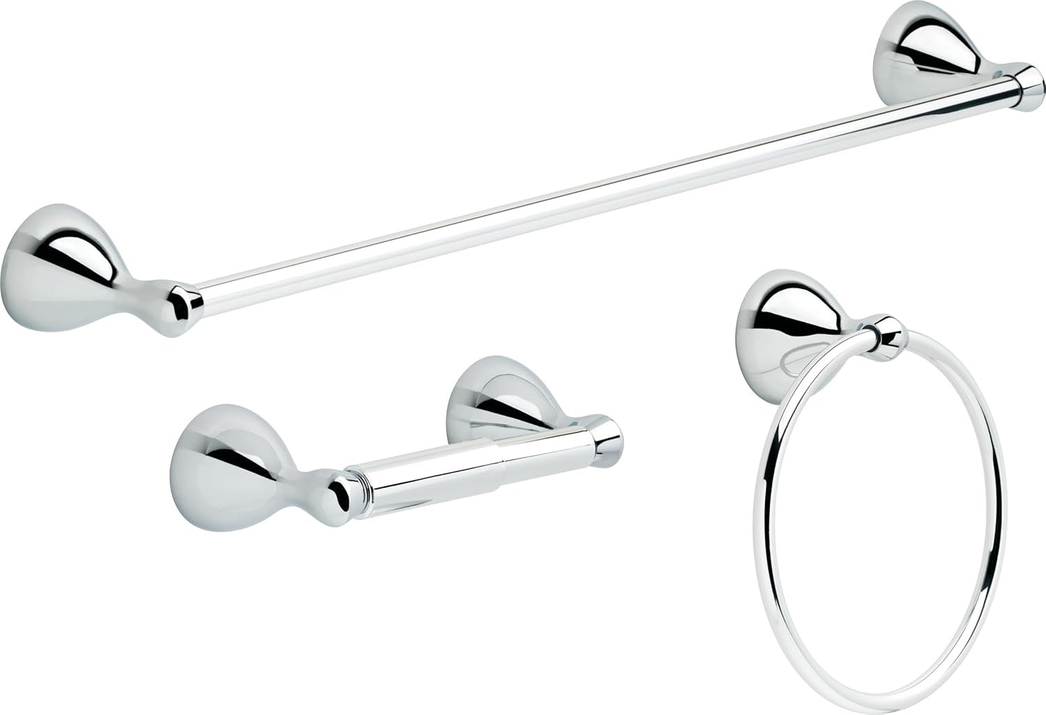 DELTA FAUCET FNDS63-PC Foundations Wall Mounted 3-Piece Bath Accessory Set in Polished Chrome