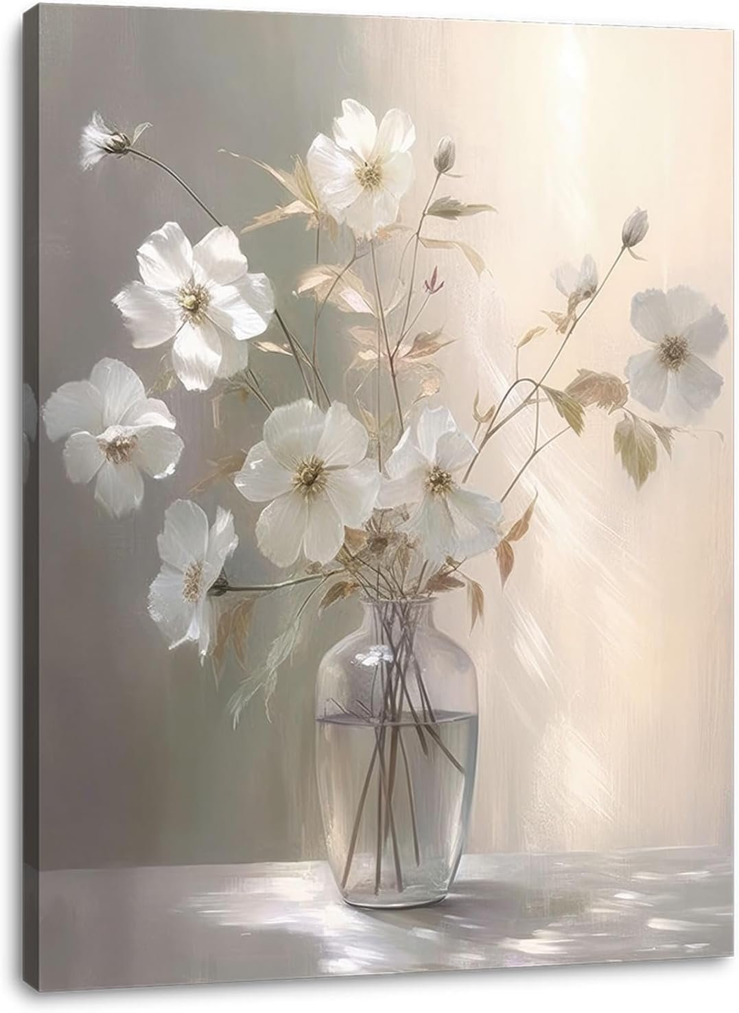 daktenn Floral Canvas Wall Art for Bathrooms Wall Decor for Bedroom Framed Artwork for Wall Modern Wall Decorations Prints Picture for Kitchen Home Decor Wall Pictures for Bathroom 24×32 Inches
