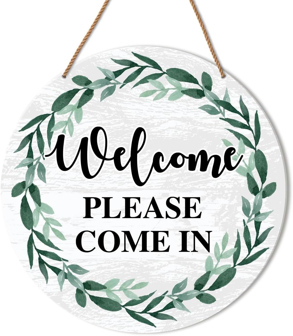 HSNBT Welcome Sign for Front Door, Home Office Business Welcome Sign for Door Porch Entryway Wall Decor, Housewarming Gifts for New House Home Apartment, Welcome Please Come in