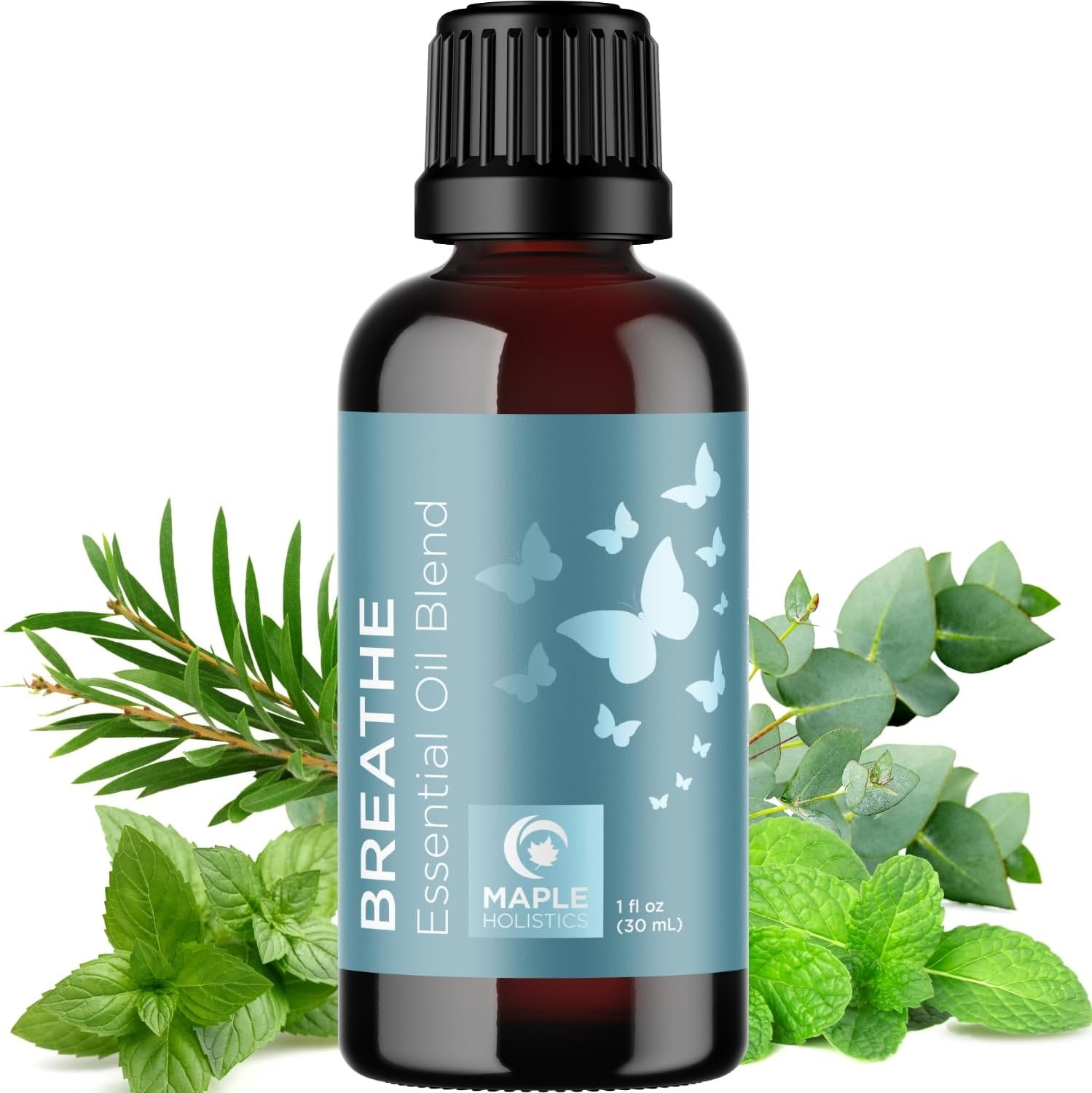 Breathe Essential Oil for Diffuser – Invigorating and Refreshing Breathe Essential Oil Blend with Eucalyptus Peppermint Tea Tree and Mint for Diffusers for Home and Shower Aromatherapy (1 Fl Oz)