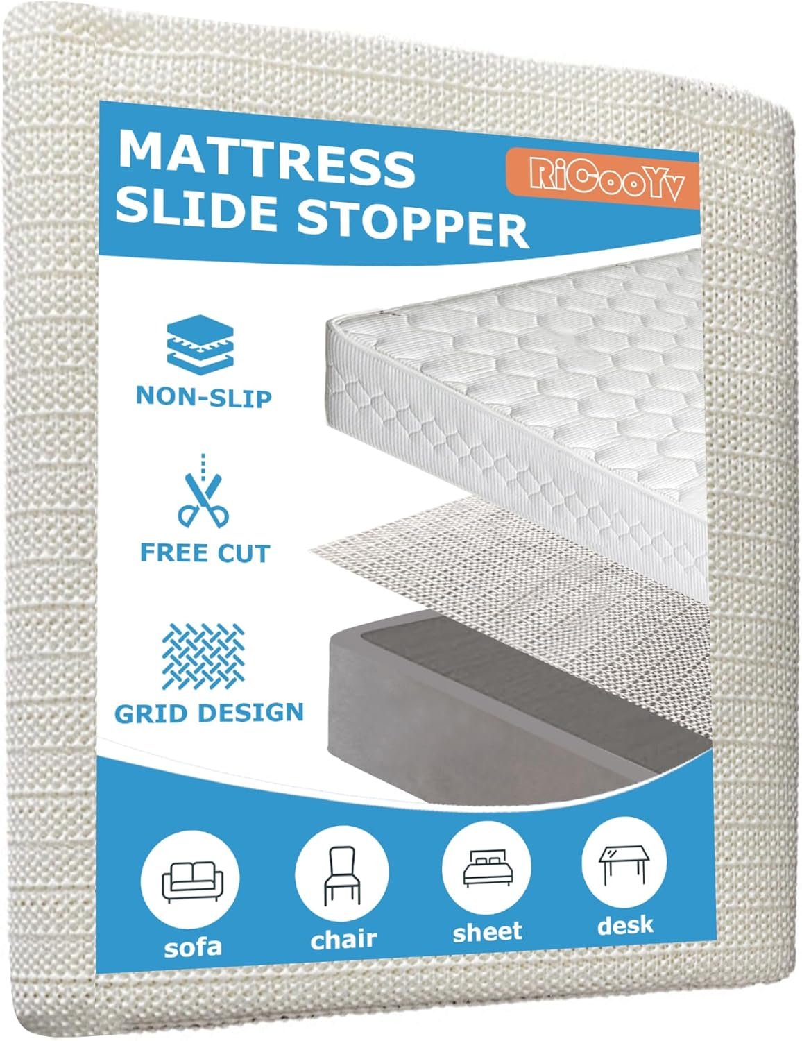 Non Slip Rug Pad Grippers – 5×6.5 Ft for Hardwood Floors, Mattress Slide Stopper Thick Carpet Pads Gripper for Tile Floors,Rug Grip for Area Rug,Sofa,Bed,Chair,Cushion Keep Your Rugs Safe and in Place