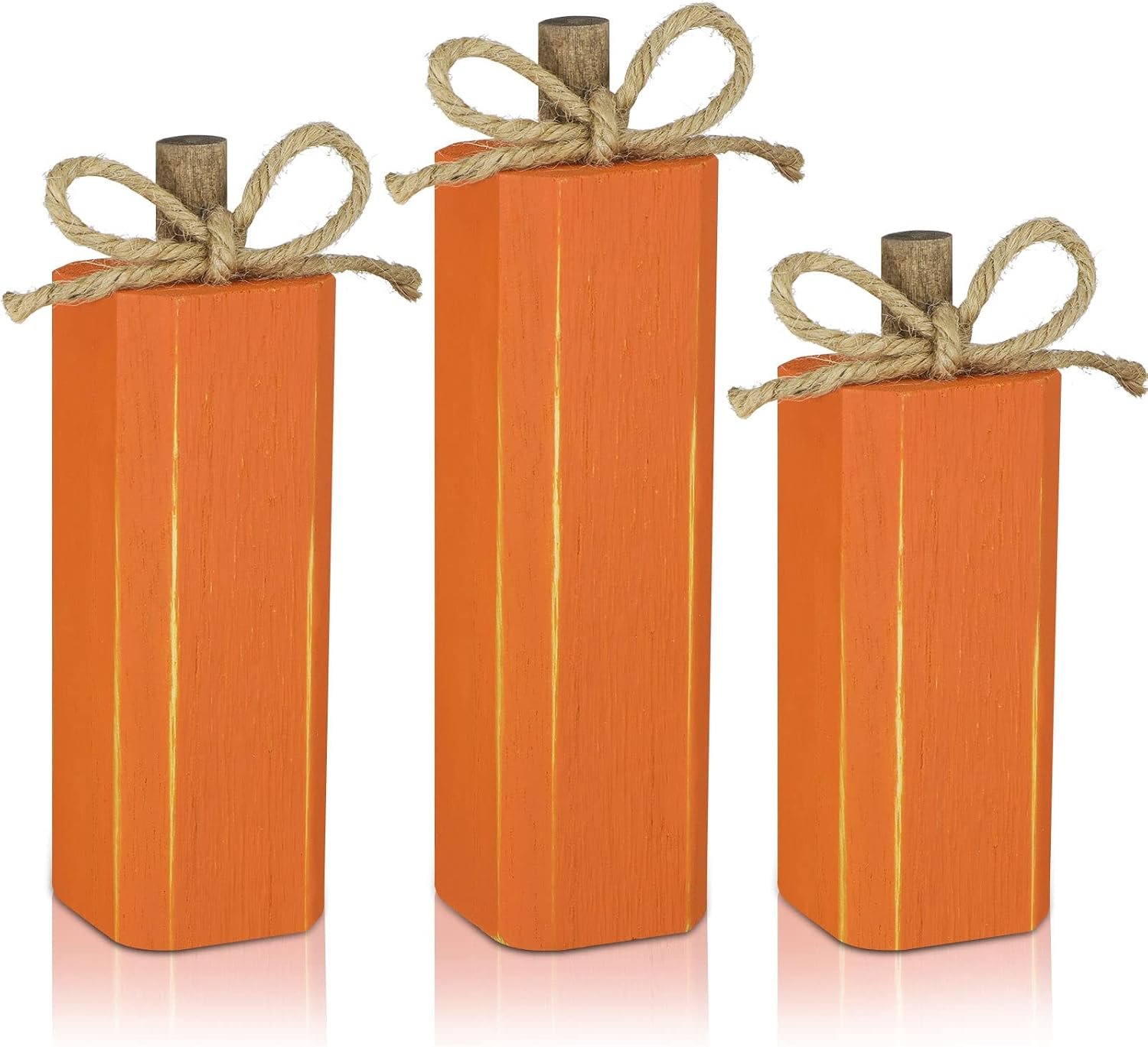 Amyhill 3 Pcs Thanksgiving Wooden Decorations Fall Tiered Tray Decor Thanksgiving Pumpkin Firework Table Centerpieces Autumn Block Sign for Home Shelf Farmhouse Decor
