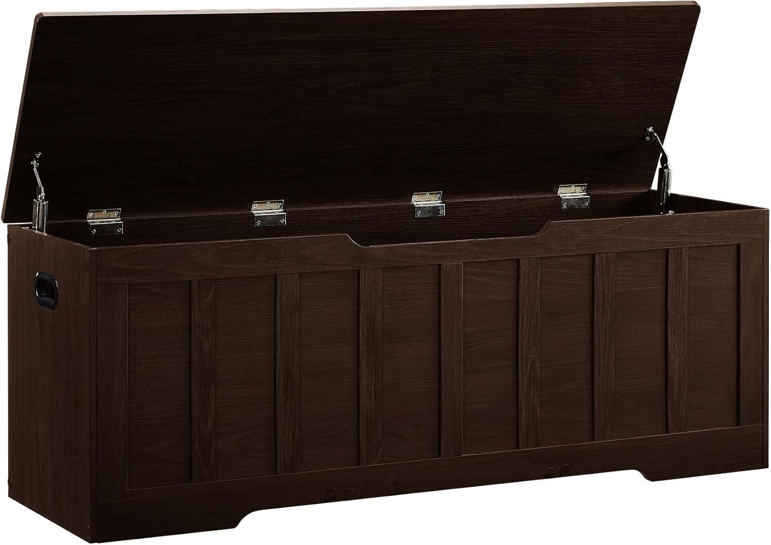 VANKILEY 51.2″ Storage Chest Extra Large,Storage Bench with 2 Safety Hinges,Shoe Bench,51.2 * 15.7 * 19.1 inches,Wooden Trunk for Bedroom,livingroom,entryway,Supports 220 lb,Easy Assembly(Espresso).
