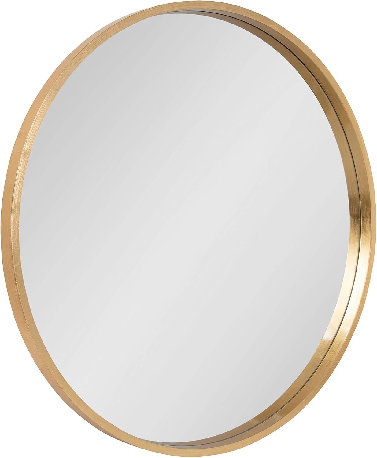 Kate and Laurel Travis Round Wood Wall Mirror, 31.5″ Diameter, Gold, Modern Glam Wall Décor Accent