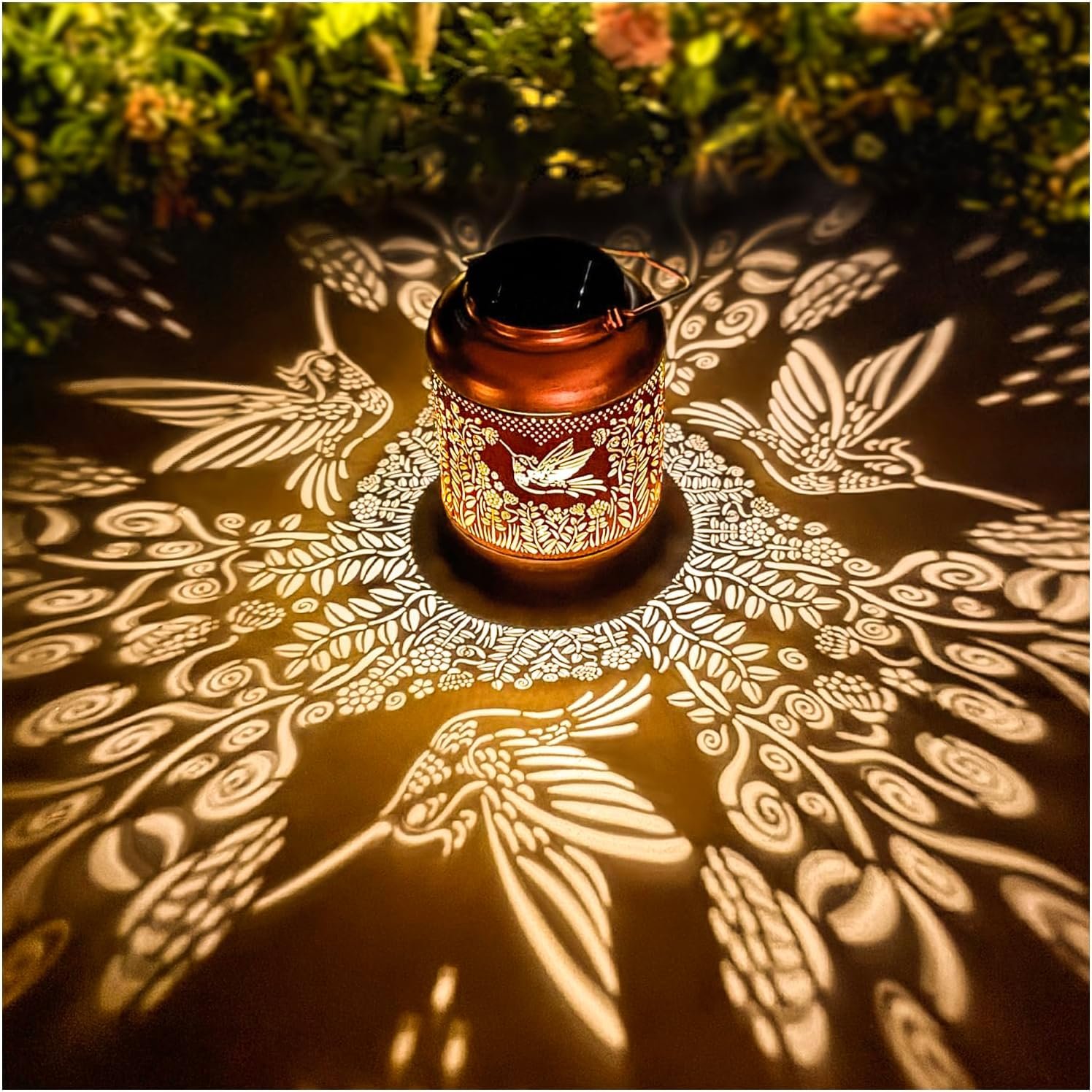 Hummingbird Solar Lanterns Outdoor Waterproof Hanging Solar Lights Hummingbird Gifts for Women Men Mom Metal Bird Decorative LED Lanterns for Yard, Patio, Lawn, Pathway, Landscape, Garden Decor