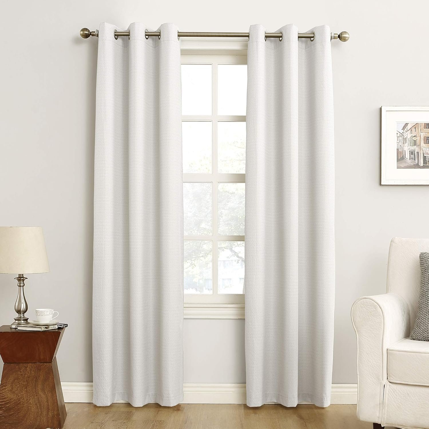 Sun Zero Cooper Thermal Insulated Energy Efficient Grommet Curtain Panel, Pearl White, 40″W x 84″L (1 Panel)