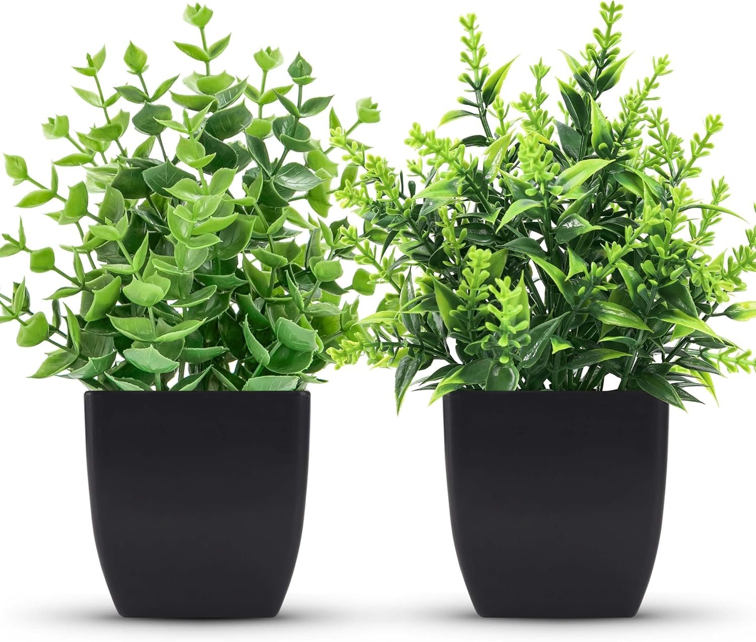 2 Pack Small Fake Plants Black Bathroom Accessories for Home Bedroom Bathroom Kitchen Decor