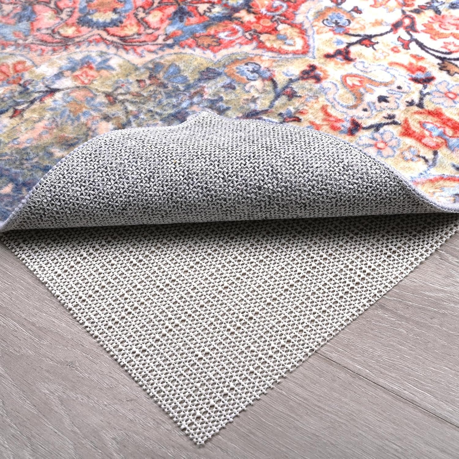 Non Slip Rug Pads for Hardwood Floors, 3×5 Rug Pad Gripper for Area Rugs, Under Carpet Anti Skid Mat, Beige, Keep Your Rugs Safe and in Place