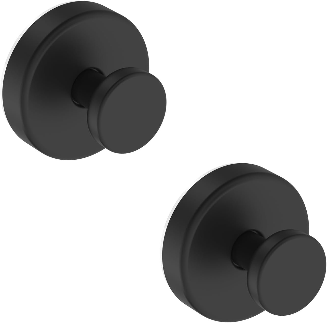 Bntuk Suction Cup Hooks for Shower, Removable Towel Hooks for Bathroom Window Glass Door Wall, Bath Robe Looafh Wreath Hook for Hanging – 2 Pack, Black