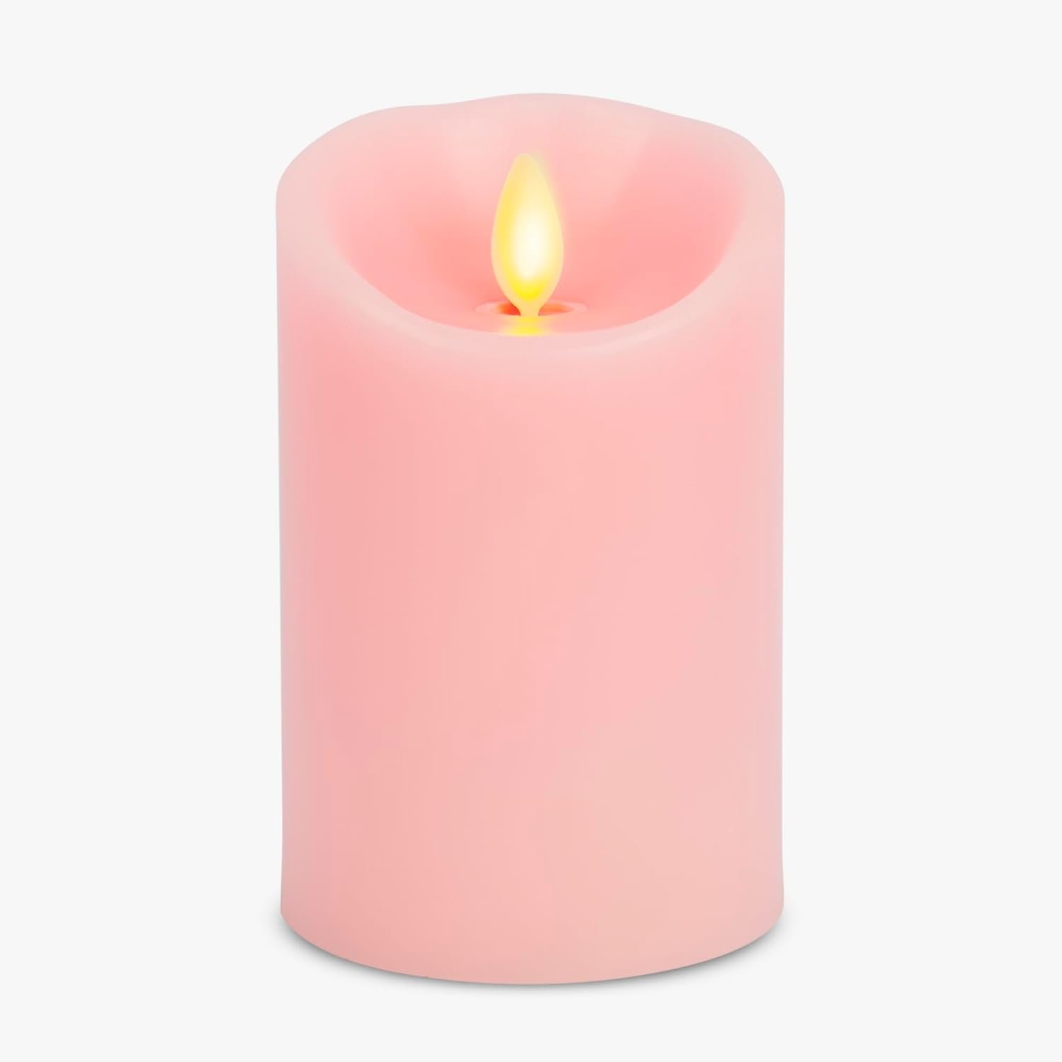 Luminara Flameless LED Battery Operated Flickering Pillar Moving Flame Candles (Saga Rose, 3″ x 4.5″)