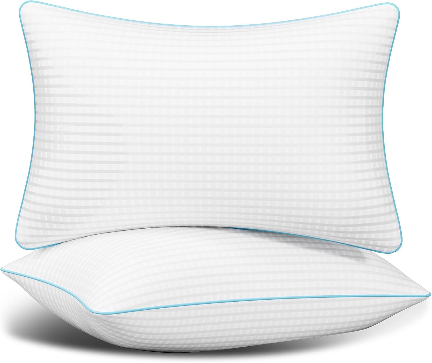 Bed Pillows Queen Size Set of 4, Soft Fluffy and Supportive Hotel Collection Pillows 2 Pack for Side and Back Sleeper, Filled with Down Alternative Microfiber