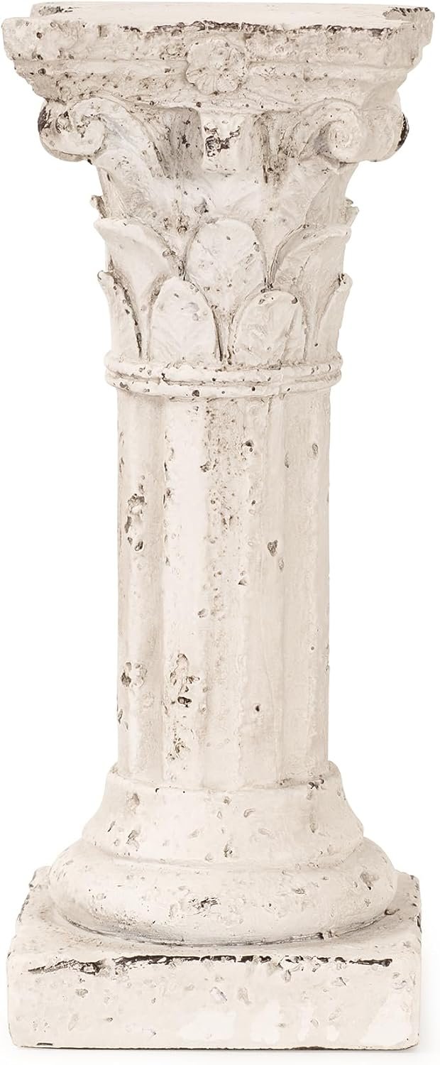 Howard Elliott Collection Temple of Portunus III Sculpture, Decorative Ancient Ruin Architectural Column Resin Statue for Home and Garden Decor, Tabletop and Bookshelf Display, 3.25 x 3.25 x 8 Inch