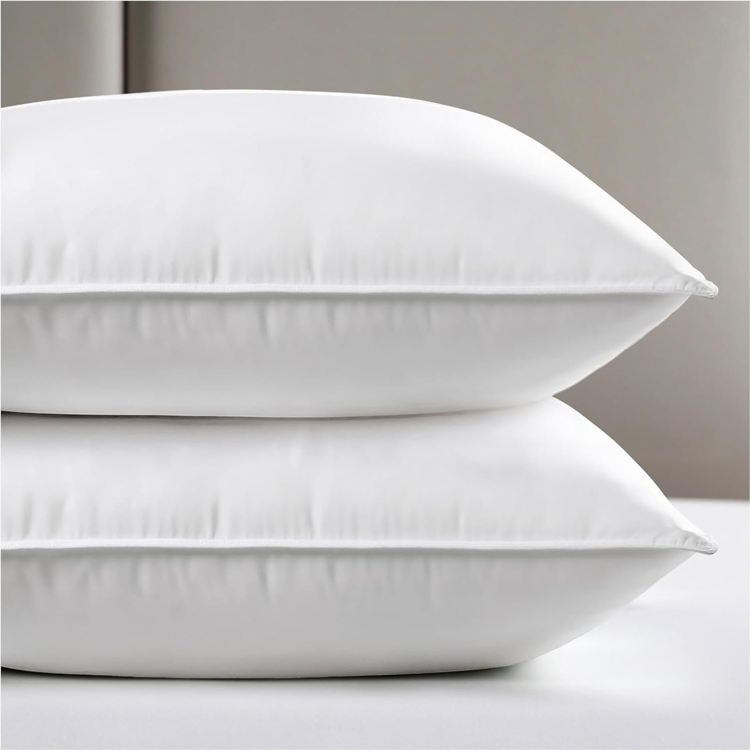 viewstar Pillows Queen/Standard Size Set of 2, Soft Fluffy Down Alternative | Bedding, Hotel Quality, Fluffy, Oeko-Tex Certified, Plump Filling, Machine Washable, for Side Back Stomach Sleepers, White