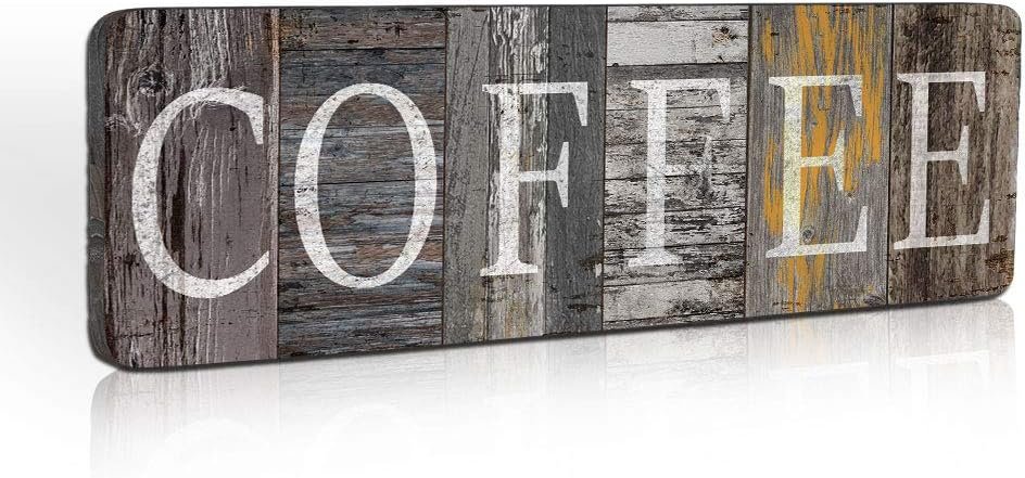 Rustic Farmhouse Kitchen Decor Sign Printed Wall Hanging Coffee Bar Plaque by 16×5 inches