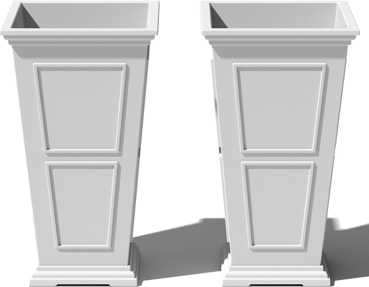 Veradek Brixton Series Tall Planter – Large Outdoor Planter for Front Porch/Patio | Crack-Resistant Plastic for All-Weather Use | Classic Estate Design for Tall Plants, Flowers, Trees
