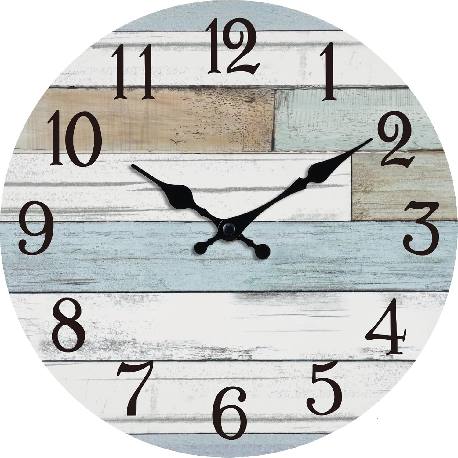 KECYET Wall Clock Battery Operated 14 Inch Large Silent Non Ticking Coastal Design Country Rustic Retro Decorative for Bathroom Kitchen Living Room Bedroom