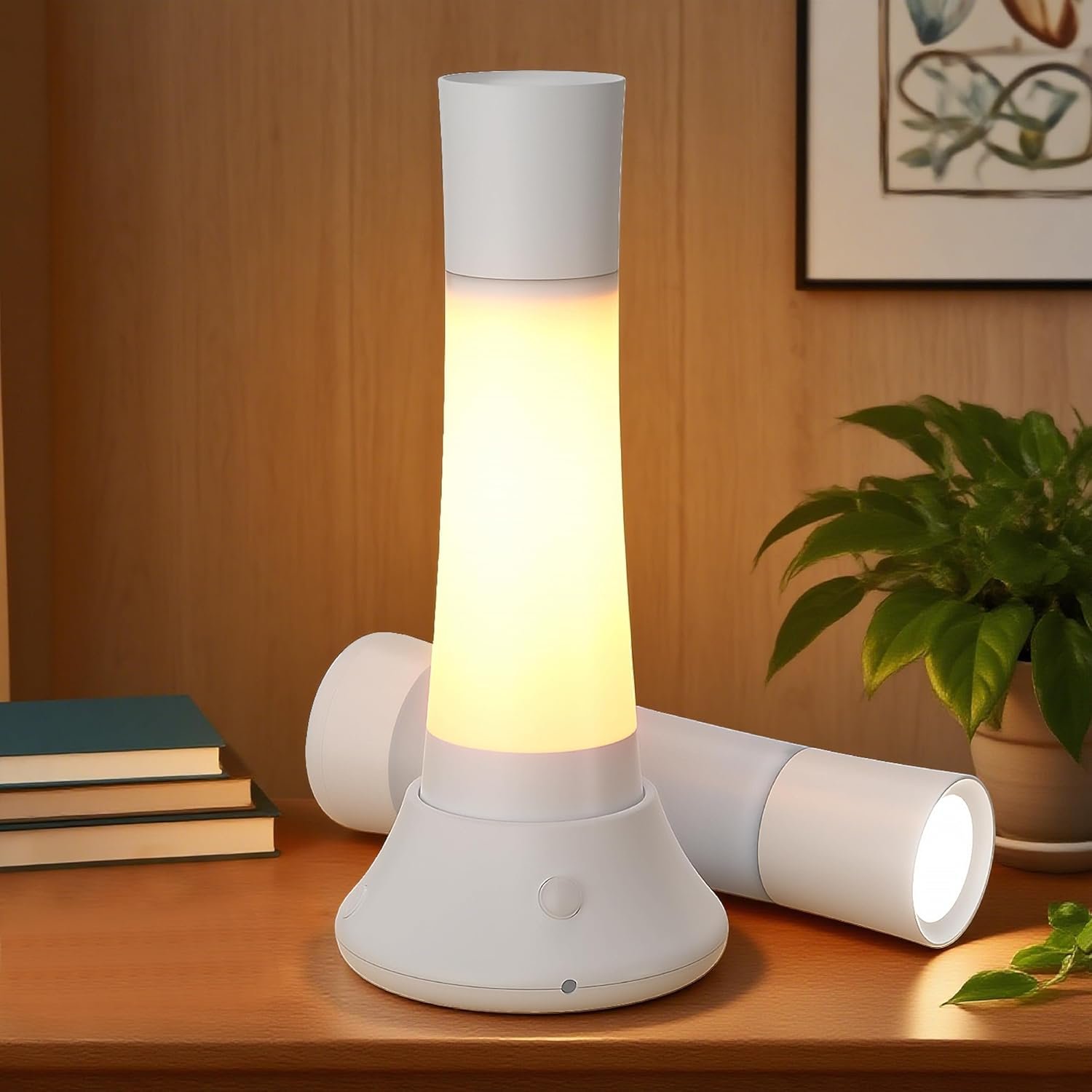 Rechargeable Motion Sensor Night Light Indoor,3 in 1 | Portable LED Flashlight,3 Color,Bedside Table Lamp for Bedroom,Hallway and Bathroom,Birthday Gifts for Women,Men and Kids